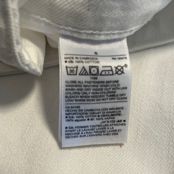 White Button-Down A-Line Denim Skirt, Size 8 - Picture 8 of 8